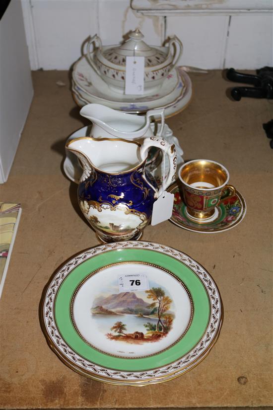 Pair of porcelain plates and other porcelain